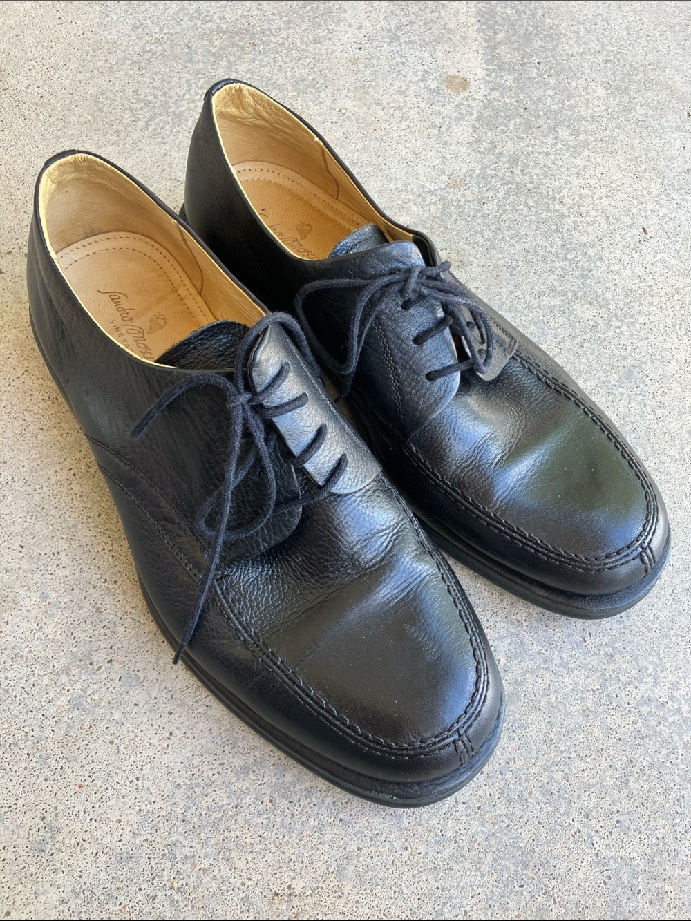 Sandro Moscoloni Vineyard Black Leather Lace Up Shoes, 9.5